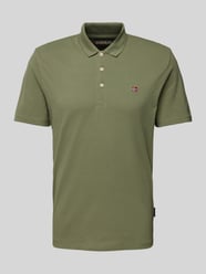 Slim Fit Poloshirt mit Logo-Stitching Modell 'EALIS' von Napapijri Grün - 13