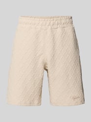 relaxed fit korte broek met structuurpatroon model 'Jovren' van PEGADOR - 35