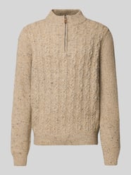 Sweter z dzianiny z prążkowanymi wykończeniami od Fynch-Hatton - 18