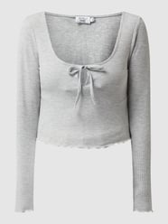 Shirt van PAMELA X NA-KD REBORN met ribstructuur – exclusief bij ons van NA-KD Grijs - 48