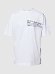 T-shirt z bawełny z nadrukiem z logo od Calvin Klein Jeans Biały - 45