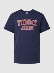 T-shirt met labelprint van Tommy Jeans Blauw - 18