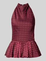 Slim Fit Bluse mit Peplum-Saum von ROTATE Bordeaux - 2
