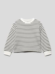 Sweatshirt mit Streifenmuster Modell 'Stella' von Mango Weiß - 3