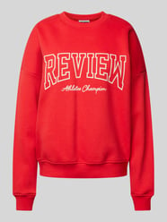 Sweatshirt mit Label-Print von Review Rot - 41