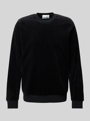 Sweatshirt mit Strukturmuster Modell 'BENJAARO' von Armedangels Schwarz - 34