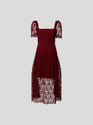 Midikleid mit Spitzenbesatz von Self-Portrait Rot - 11
