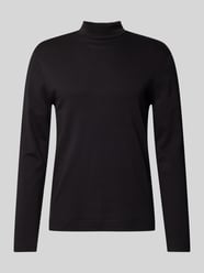 Longsleeve mit geripptem Stehkragen von Christian Berg Men Schwarz - 1