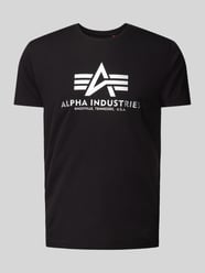 T-Shirt mit Label-Print von Alpha Industries Schwarz - 34