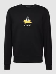 Bluza z nadrukiem z logo model ‘FELPA’ od Iceberg Czarny - 13