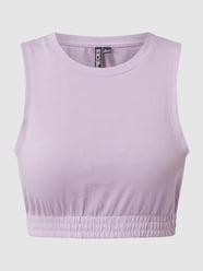 Korte top van katoenmix, model 'Videl' van Pieces Paars - 31
