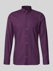 Super Slim Fit Business-Hemd Modern Kent Uni Twill von OLYMP No. Six - 21