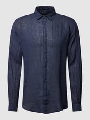 Freizeithemd aus Leinen Modell 'Camicia' von Zeybra Blau - 3