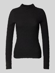 Longsleeve mit Stehkragen Modell 'Megan' von mbyM Schwarz - 15