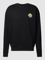 Sweatshirt met logo- en motiefprint, model 'Cloudy Crew' van URBAN CLASSICS Zwart - 39