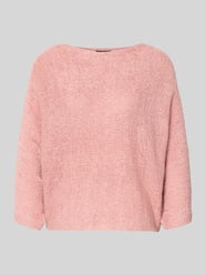 Sweter dzianinowy z rękawem 3/4 od zero Fuksjowy - 4