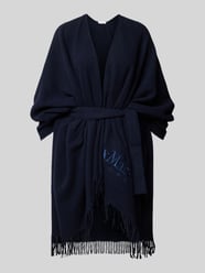 Poncho aus Woll-Mix mit Label-Stitching Modell 'MARTORA' von MaxMara Leisure Blau - 6