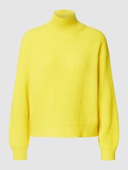 Gebreide pullover met opstaande kraag, model 'TILDI' van Drykorn Geel - 15