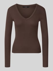 bluzka z długim rękawem o kroju slim fit z mieszanki bawełny model 'CHLOE' od VERO MODA - 4