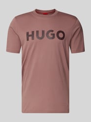 Regular fit T-shirt van puur katoen model 'DULIVIO' van HUGO Fuchsia - 8