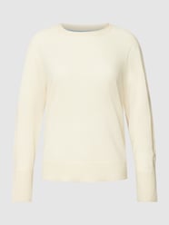 Gebreide pullover met geribde ronde hals van Marc Cain Wit - 9