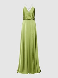 Abendkleid in Wickel-Optik von Unique Grün - 35
