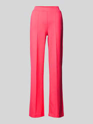 Regular fit stoffen broek met vaste persplooien van Smith and Soul Fuchsia - 11