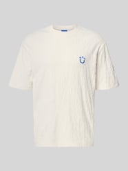 damski t-shirt o kroju regular fit z froty od HUGO Blue - 1