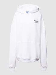 Bluza z kapturem oversized z nadrukiem z logo od PEQUS Biały - 9