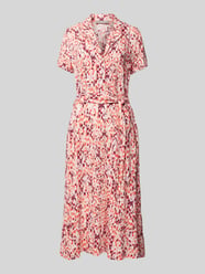 Długa sukienka z wiskozy z materiałowym paskiem od Christian Berg Woman Selection Pomarańczowy - 27