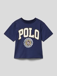 T-shirt met labelprint met statement, model 'EARN' van Polo Ralph Lauren Teens - 42