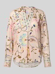 Blusenshirt aus Viskose mit Tunikakragen von Emily Van den Bergh Pink - 9
