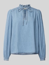 Jeansbluse mit Schlüsselloch-Ausschnitt Modell 'LOUISE' von Bash Blau - 27