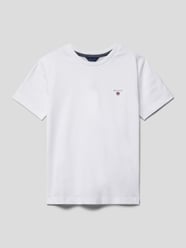 T-shirt met labelstitching, model 'THE ORIGINAL' van Gant Wit - 40