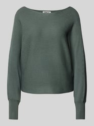 Gebreide pullover met boothals, model 'ADALINE' van Only Groen - 35