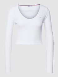 Cropped Longsleeve mit Logo-Stitching Modell 'BABY' von Tommy Jeans Weiß - 16