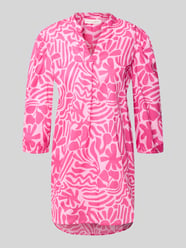 relaxed fit tuniekblouse met all-over bloemenmotief van Christian Berg Woman Fuchsia - 9