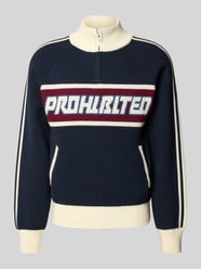 Gebreide pullover met logo en ritssluiting van PROHIBITED - 5