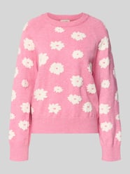 Sweter z dzianiny z prążkowanymi wykończeniami model "Alpie" od FREE/QUENT - 23