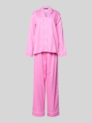 Pyjama van een mix van katoen en viscose met reverskraag van Lauren Ralph Lauren Fuchsia - 4