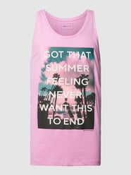 Tanktop mit Label-Print von Tom Tailor Denim Pink - 1