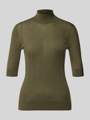 Longsleeve o kroju slim fit z czystej wełny merino Model 'Maglia Costine' od Liu Jo White - 36