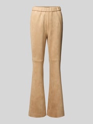 Flared fit stoffen broek in leerlook, model 'September' van Betty Barclay Beige - 7