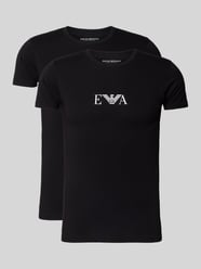 T-Shirt mit Label-Print im 2er-Pack von Emporio Armani - 34