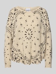 Oversized Strickpullover mit Rundhalsausschnitt Modell 'MELA' von Kujten Beige - 31