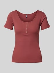 Top met boothals van Pieces Rood - 9