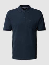 Poloshirt mit Brusttasche Modell 'PIQUE' von HECHTER PARIS Blau - 32