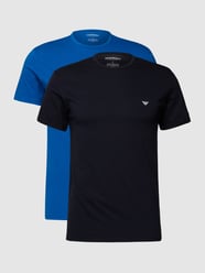 T-Shirt mit Label-Print im 2er-Pack von Emporio Armani Blau - 44