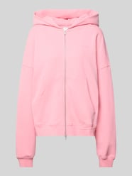 Oversized Sweatjacke mit Zweiwege-Reißverschluss Modell 'Flower' von OH APRIL Pink - 1