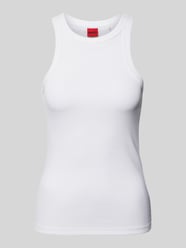 Tanktop in Ripp-Optik Modell 'THE PLAIN' von HUGO Beige - 26